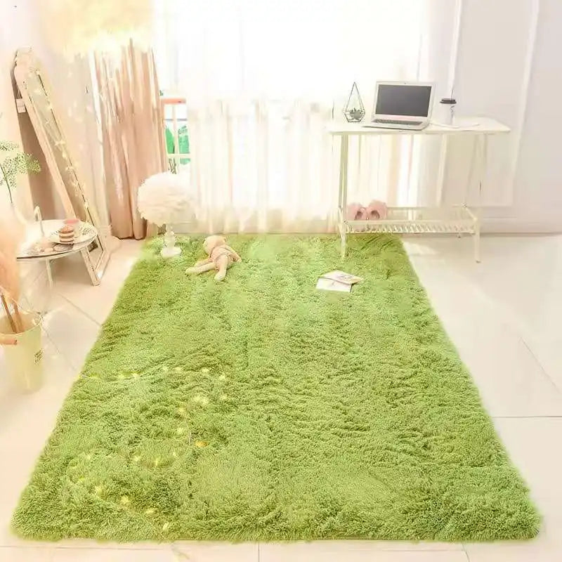 VIKAMA Soft Fluffy Plush Tie-Dye Carpet Gradient Long Fine Hairs Fabric Rug