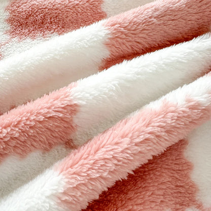 1 Piece Pink White Flannel Panda Fleece Soft and Comfortable Blanket