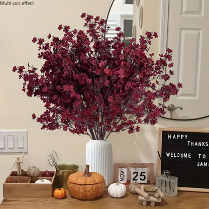 Burgundy Bouquets Artificial Flowers for Elegant Weddings, Home Garden Decor, Halloween Christmas Decor