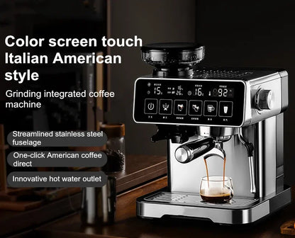 20Bar Espresso Machine with Milk Frothier – Fully Automatic Coffee Maker, Built-in Grinder, Smart Touch Screen