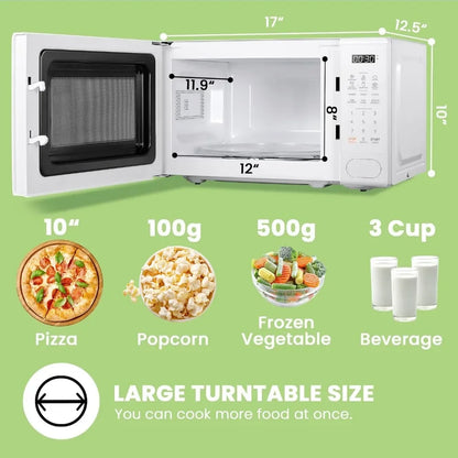 L # Retro Microwave Fast Multi-Stage Cooking, Turntable Reset Function Kitchen Timer