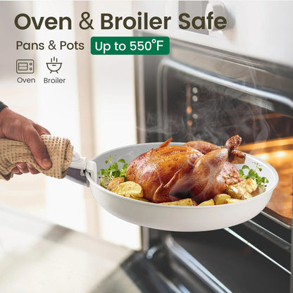 Pots and Pans Set, Nonstick Cookware Set Detachable Handle, Oven Safe