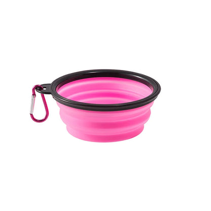 Collapsible Pet Silicone Dog Food Water Bowl Portable Folding Dishes with Carabiner