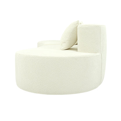 Curved Couch Half Moon Compressed Modular Sectional Sofa Home Living Room Cream White