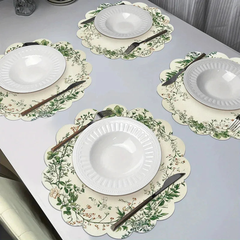4-Piece Placemat Set Waterproof & Oil-Resistant, Non-Slip & Heat-Resistant Kitchen table mat.