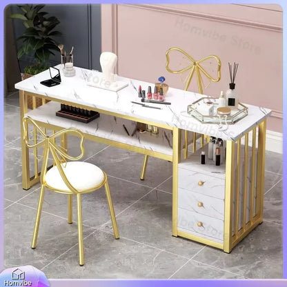 Hot Manicure Table with Metal Frame Nail Salon Station Beauty Storage Organizer for Nail Art Supplies and Tools