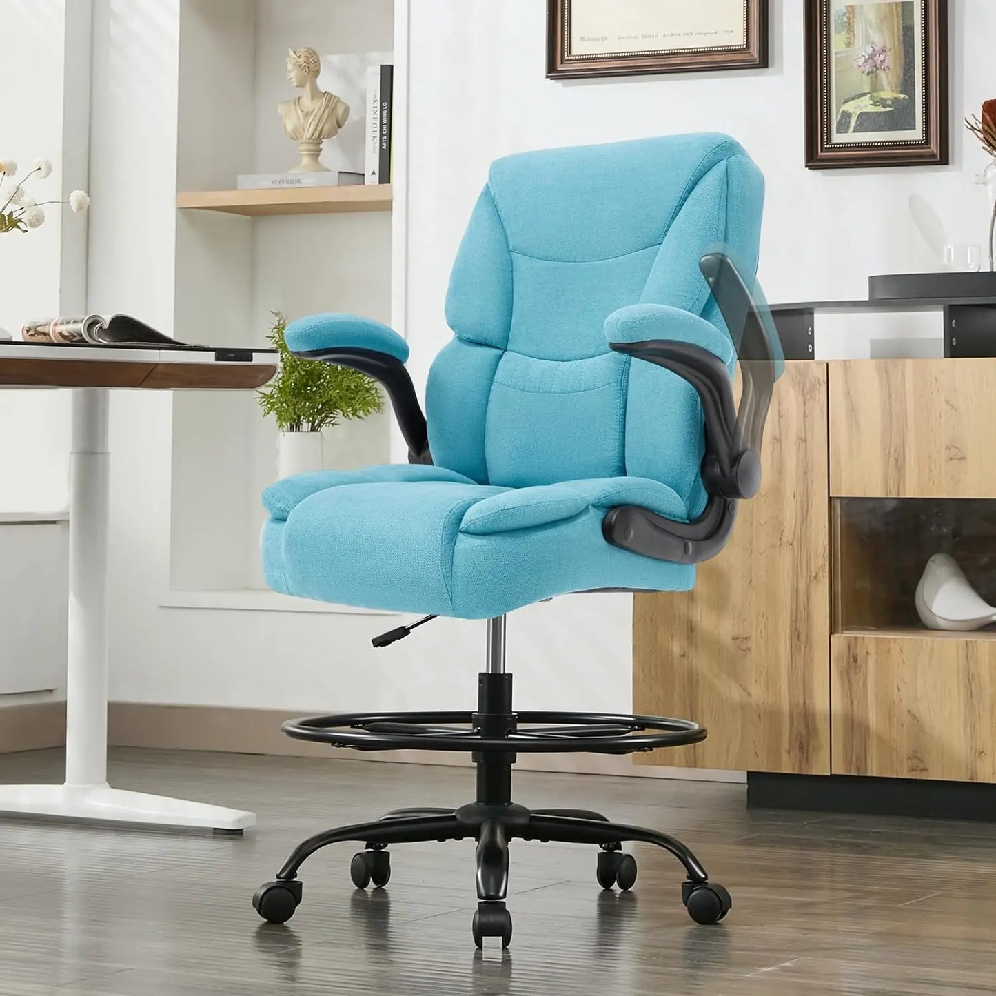 500LBS Drafting Chair, High Back Safer Standing Desk Chair,