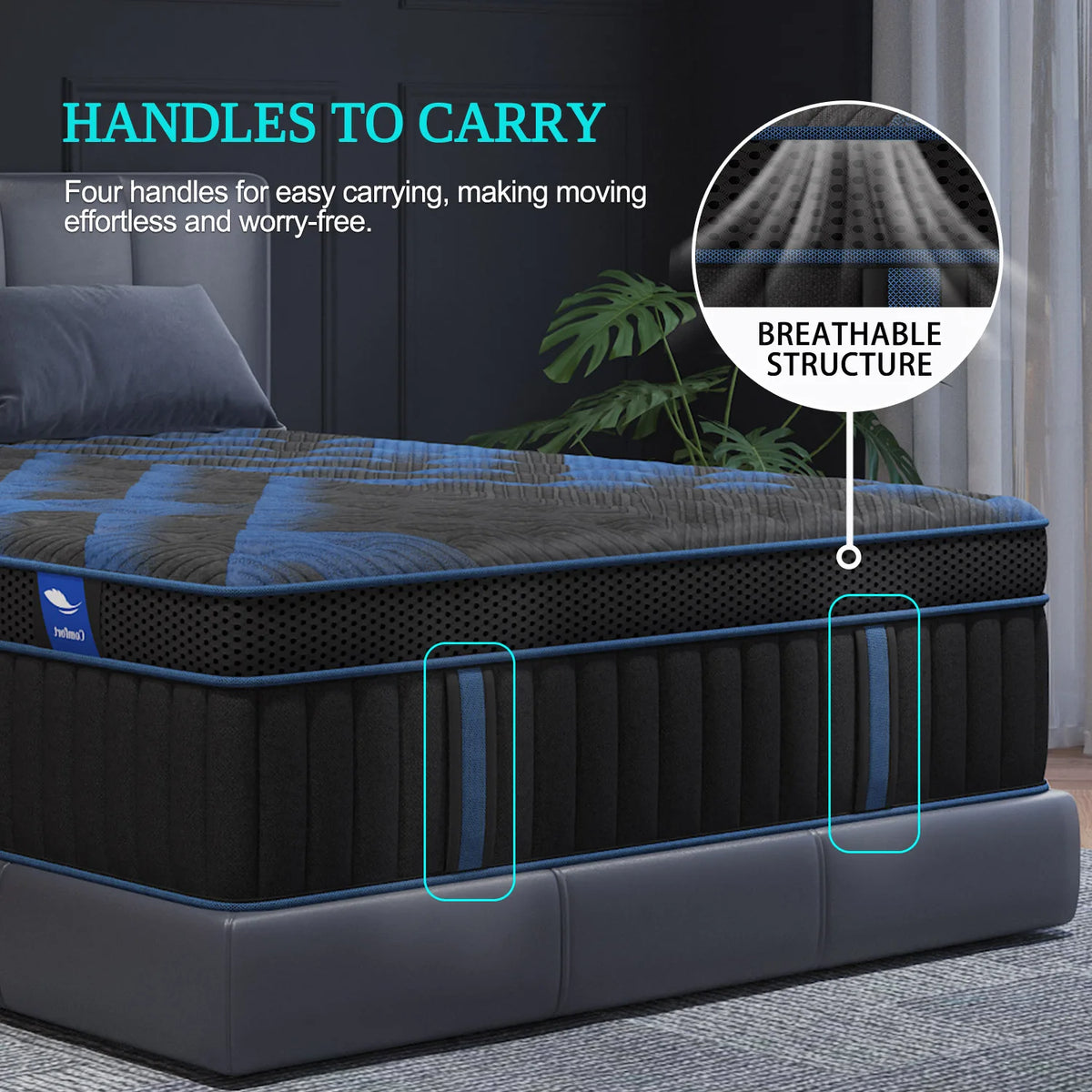 12"Gel Memory Foam Hybrid Pocket Spring Mattress in A Box, Medium Firm Motion Isolation