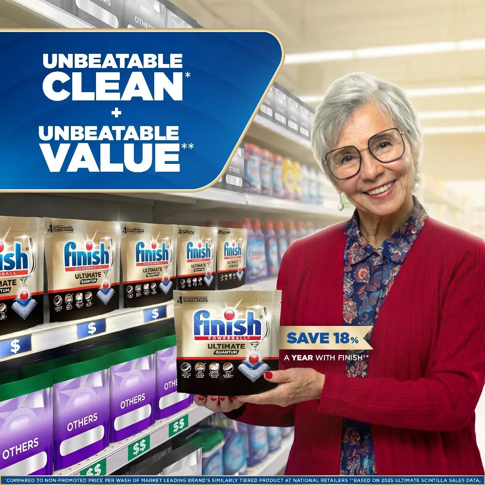 Ultimate Quantum Dishwasher Pods 50% More Cleaning Power, 11 Count