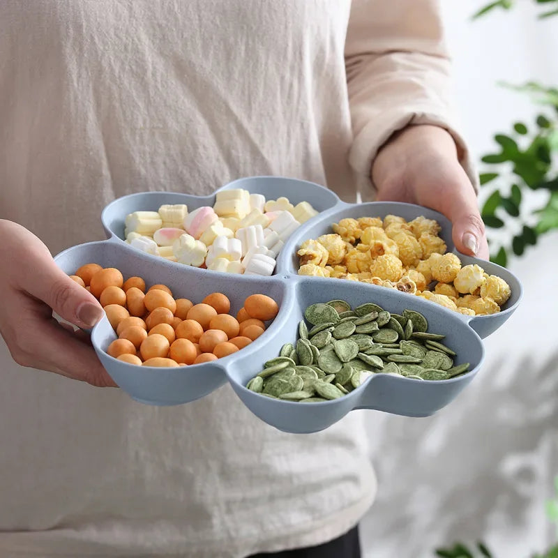 4-grid Fruit Plate Tray Heart Shaped Creative Plates