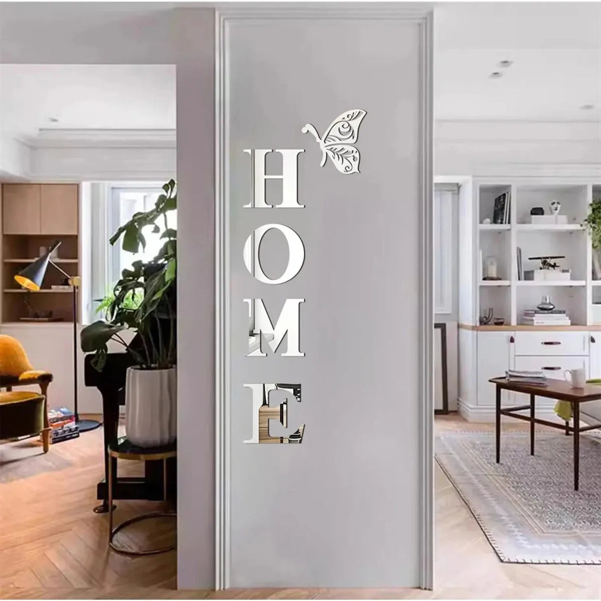 HOME  Logo 3D Mirror Wall Sticker