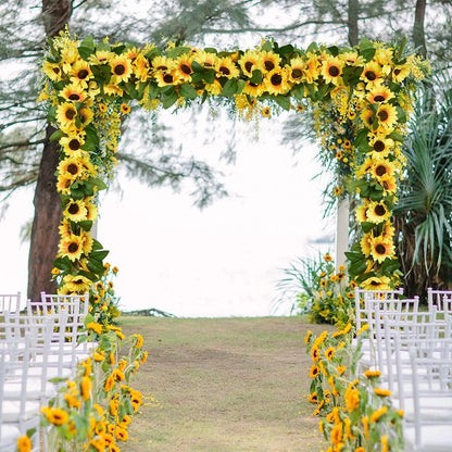1/3PCS Artificial Flowers Sunflowers Vine Hanging Flowers Wall Festival Rattan Garland