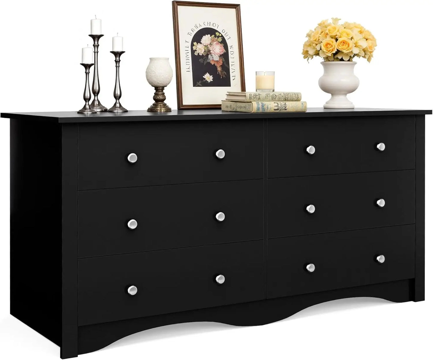 JUMMICO Dresser 6 Drawers Storage Design for Bedroom an Living Room.