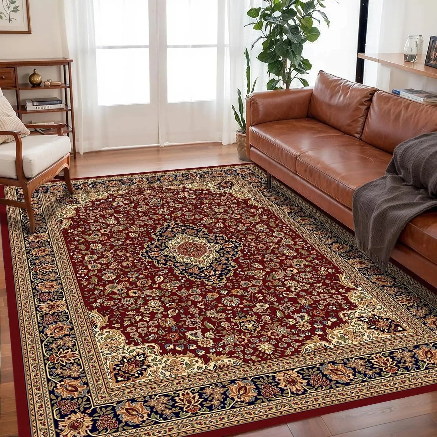 VIKAMA Bohemian Crystal Velvet Anti Slip Carpet for Living Room,