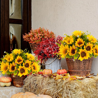 Artificial Flower Sunflower Bouquets Decoration Autumn