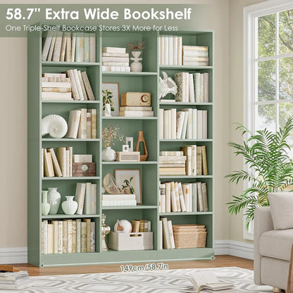 Triple Wide Bookshelf