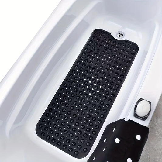 1Pc non-slip shower mat bathtub mat with drain holes and suction cups machine washable