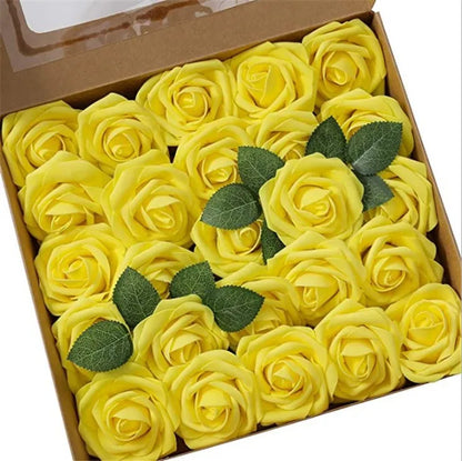 10~100pcs Rose Artificial Flowers Foam Fake Roses Wedding Bouquets Centerpieces