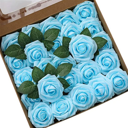 10~100pcs Rose Artificial Flowers Foam Fake Roses Wedding Bouquets Centerpieces