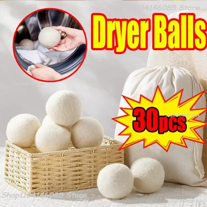 Wool Dryer Balls Handmad Reusable Natural Fabric Softener Reduce Wrinkles and Decrease Drying Time