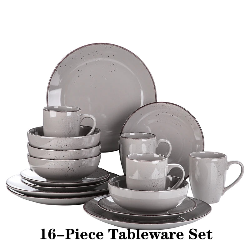 Navia Grey Ceramic Stoneware Dinnerware Set
