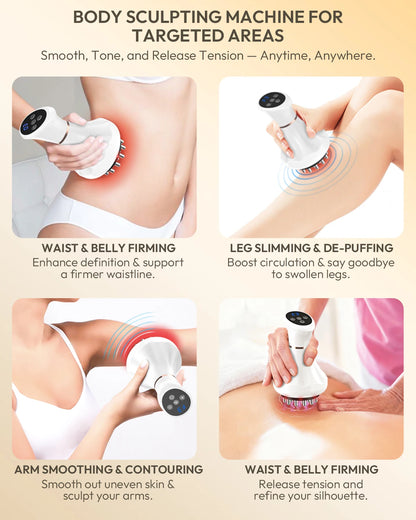 Lymphatic Drainage Massager & Anti-Cellulite Tool, Body Sculpting Machine with Heat Vibration Soothing