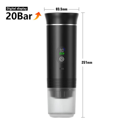 Wireless Electric Portable Espresso Coffee Machine for Home Camping Coffee Maker 3-in-1 Capsule Powder Travel Coffee Maker