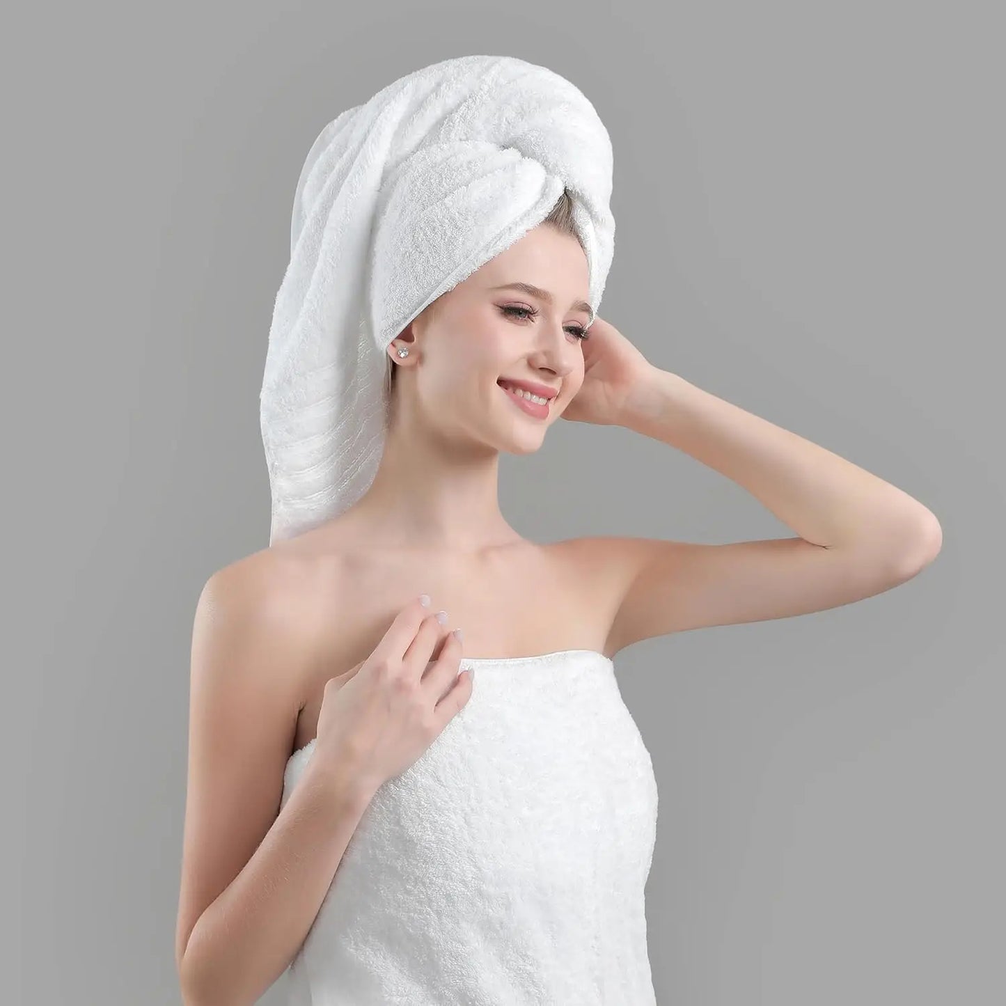 6-Pack 100% Cotton Bath Towels, 24x48 Inches, High Absorbency Quick Drying, White