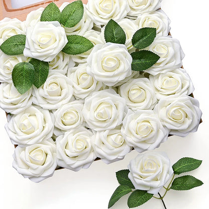 10~100pcs Rose Artificial Flowers Foam Fake Roses Wedding Bouquets Centerpieces