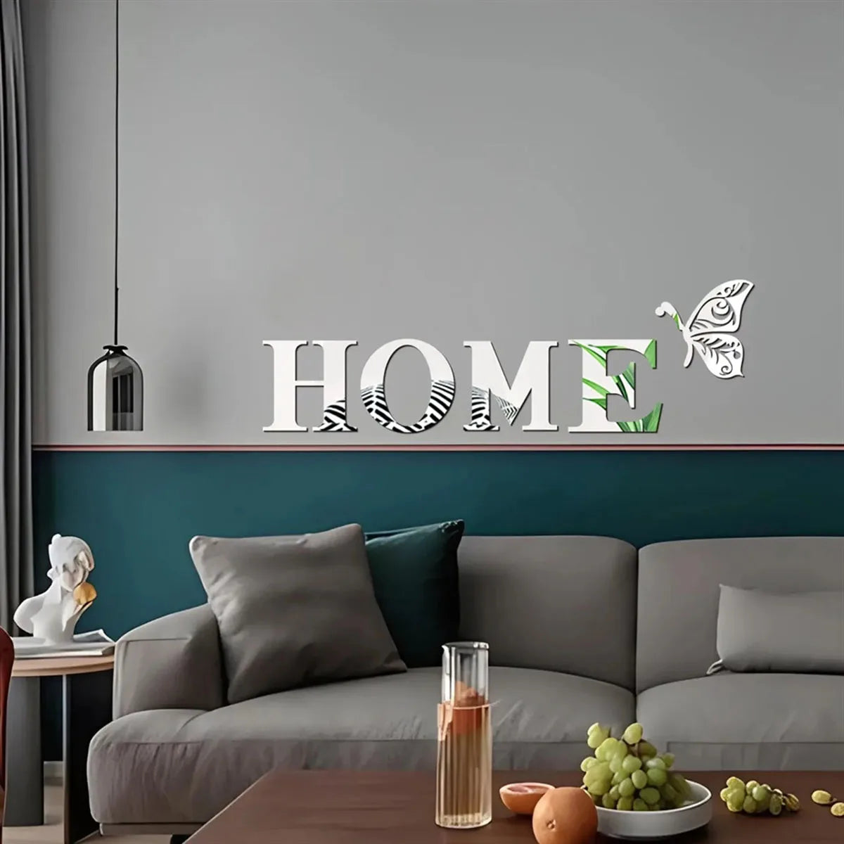 HOME  Logo 3D Mirror Wall Sticker