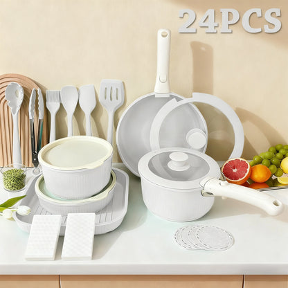 Pots and Pans Set, Nonstick Cookware Set Detachable Handle, Oven Safe
