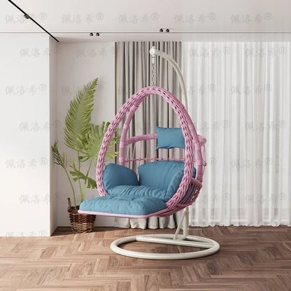 Hanging basket rattan courtyard double swing lazy chair