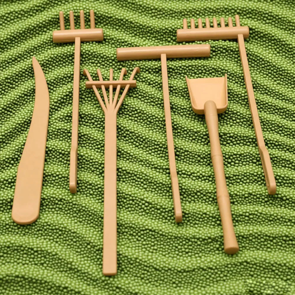 6 Pcs Zen Sand Garden Rake Set for Mini Sand Tray Tools with Shovel & Rakes