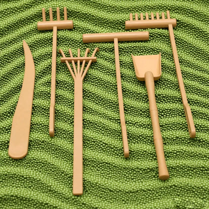 6 Pcs Zen Sand Garden Rake Set for Mini Sand Tray Tools with Shovel & Rakes